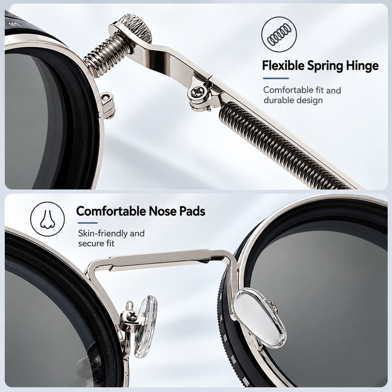 Adjustable Round Polarized Sunglasses for Driving and Outdoor Use –