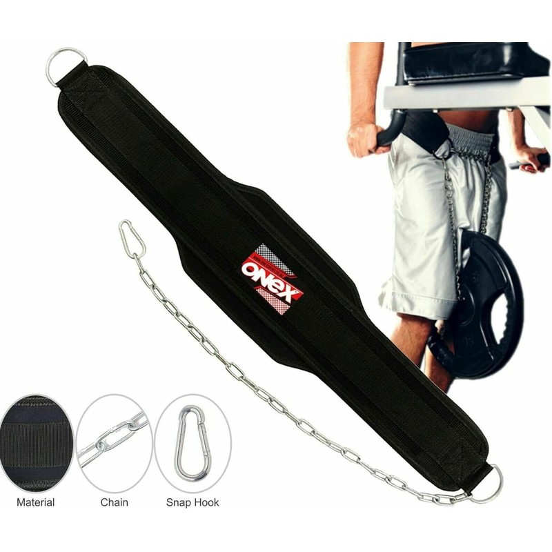 ONEX Dipping Belt Gym Powerlifting Weightlifting Back Vest Chain Support