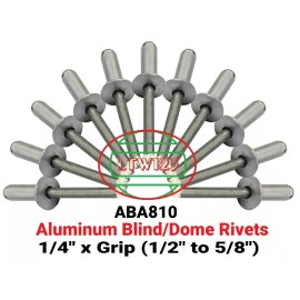 Cellus (25 Pc)  Aluminum Rivets 1/4" x Grip (1/2" to 5/8)  ABA810