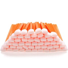 Foam Swab Sticks (100 pcs Large Rectangular Foam Tips, 5.25", Orange) Cleanroom Cleaning Swab Sponge Stick for Inkjet Printer, Optical Instruments, Car Detailing - Color: orange, Number of Items: 100, Size: 100 pcs