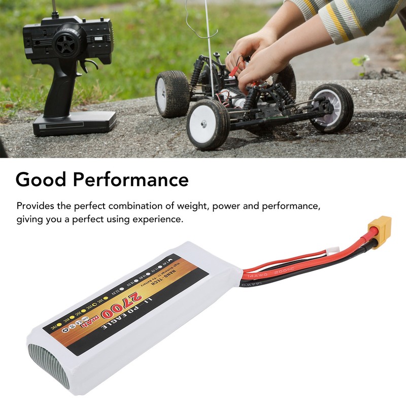 7.4V 2700mAh 2s 25C LiPo Battery Lightweight Long Lasting Use