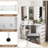 Costway Corner Vanity Desk Cosmetic Vanity Station w/ LED Mirror