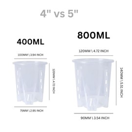 Clear Plastic Orchid Pot – 4" or 5" Diameter Air Column Flower Planter for Phalaenopsis, Breathable Root-Control with Drainage Holes (Random Size Surprise (10-Pack))
