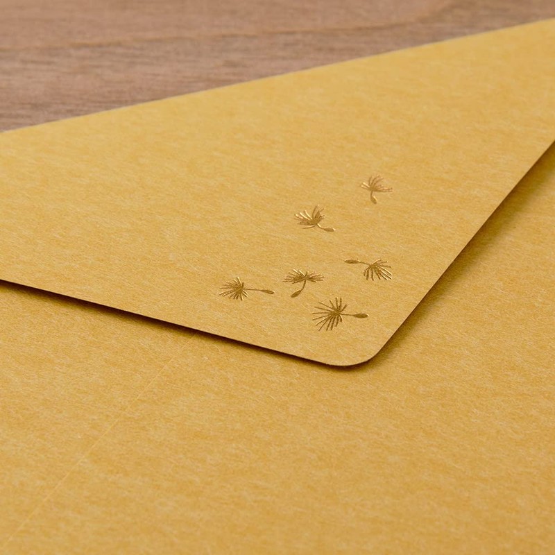 Midori 86509006 Letter Set Foil Stamped Envelopes, Fluff Pattern