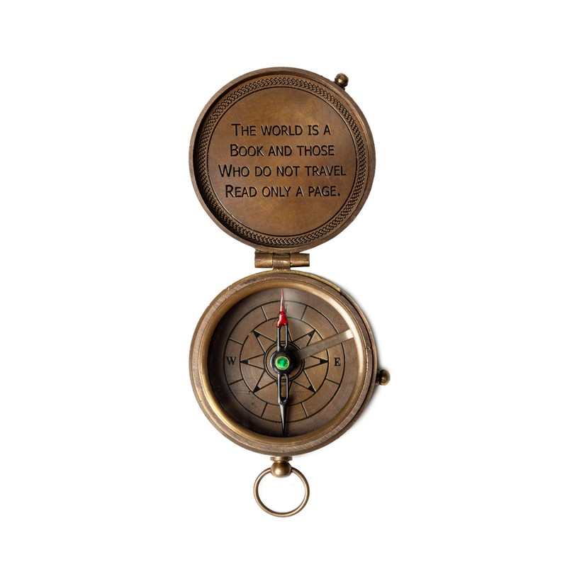DRAKENSBERG Miles DR00050 Brass Compass with Sundial Vintage Design