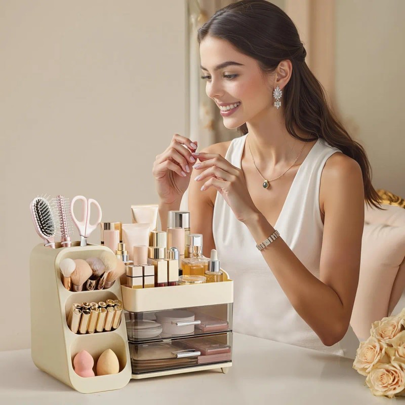 Generic Organizador Con Portabrochas Para Tocador Y Baño