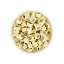 1000Pcs Premium Silicone Micro Link Rings 5mm Lined Beads for I Tip Hair Extensions (1000Pcs, blonde)