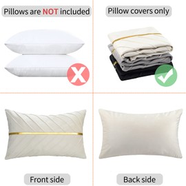 MAIXUN Beige Cushion Cover 30 x 50 cm, Set of 2, Decorative Cushions Velvet Decorative Cushion Sofa Cushion Soft Couch Cushion Seat Cushion for Living Room Bedroom Office Car Sofa