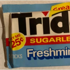 Trident NOS Sealed Original 1990 Unopened Gum Pack Trident Sugarless Fresh Mint 25 Cents
