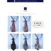 HISDERN TA5-01S Set of 5 Ties and Pocket Squares for