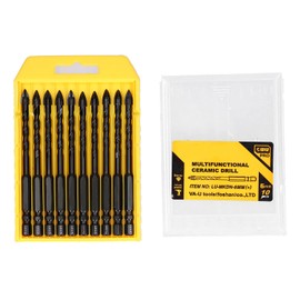 Juego de 10 brocas de Mampostería, Brocas de Carburo para Metal, Brocas de Hormigón de 6 mm, para Azulejos, Ladrillo, Cemento, Hormigón, Vidrio, para Trabajos en Hormigón o Pared de Ladrillo