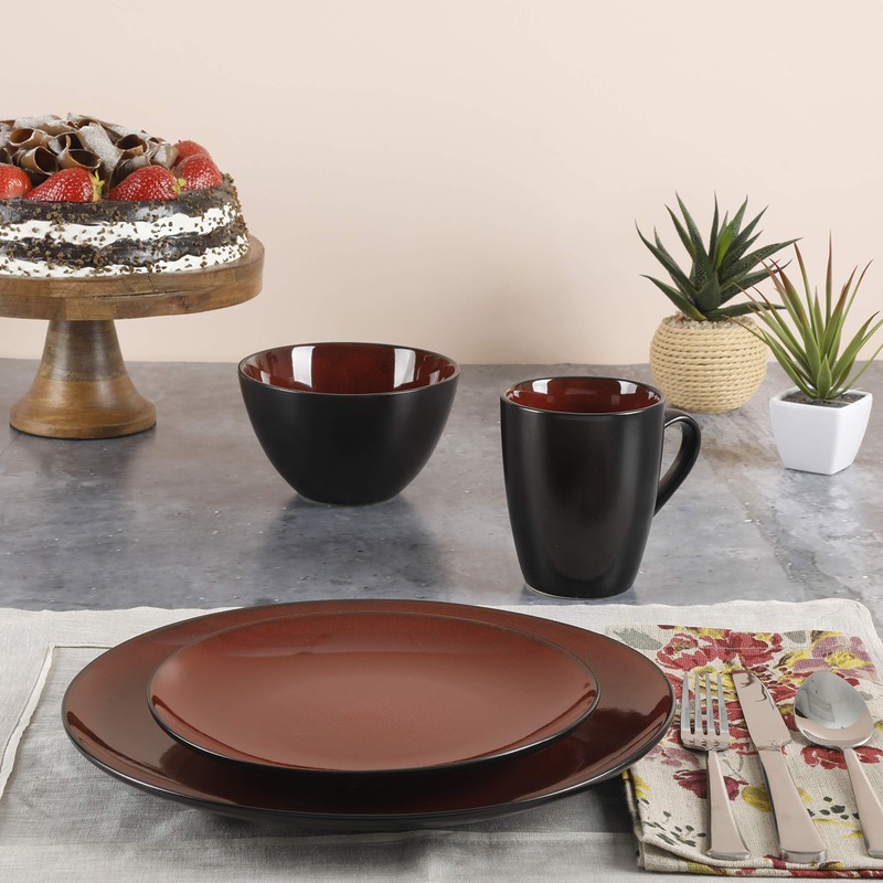 Gibson Elite Soho Lounge Round Reactive Glaze Stoneware Dinnerware Set,