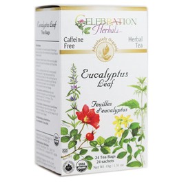 Celebration Herbals Organic Eucalyptus Leaf Tea Caffeine Free -- 24 Herbal Tea Bags