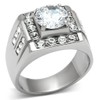 YourJewelleryBox Mens Men's Solitaire Simulated Diamond Ring Steel Not Tarnish