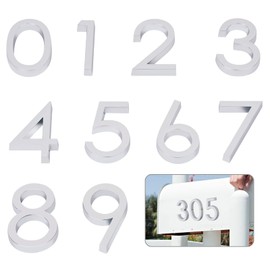 Self Adhesive Mailbox Numbers, Door Address Number Stickers for Office Room, Raised 3D Effect, Chrome Plated (2.36" 10 Pack (0-9）, Silver)