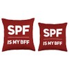 SPF Is My BFF Dermatology Dermatologist Sunscreen Skincare Throw Pillow,
