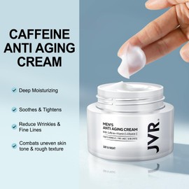 Face Cream Men, JVR Face Care for Men, Moisturising Cream and Anti-Ageing Cream for All Skin Types with Caffeine, 50 ml (Fresh)
