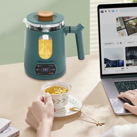 Electric Tea Kettle with Tea Infuser Temperature Control Hot Tea Maker for Coffee & Tea Pot, Easy to Clean (Green, 7.87 * 5.7 * 7.87in)
