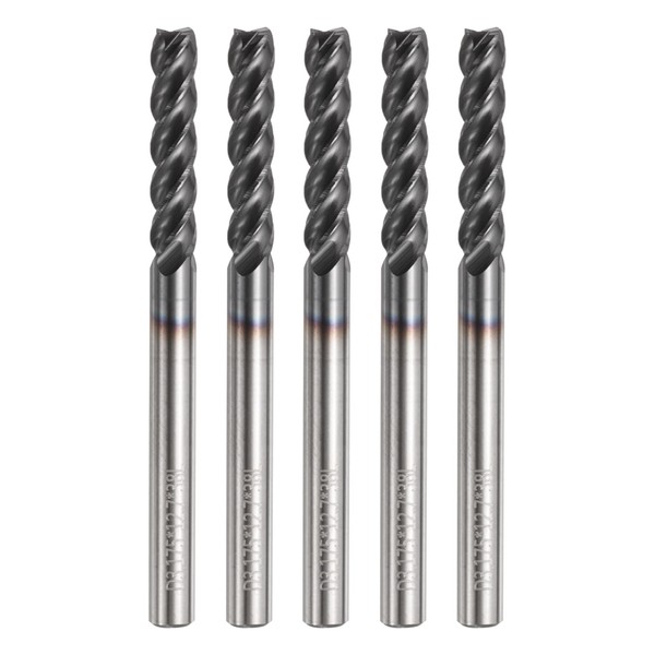 HARFINGTON 5pcs Carbide Square Nose End Mill Bit 1/8" Cut