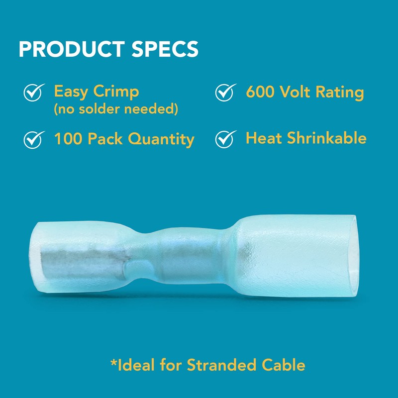 Rebuild Skills 100 pcs Female Blade Spade Connectors .25" (1/4'')