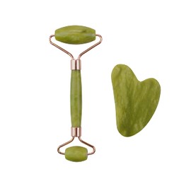 2-in-1 Jade roller, made with 100% natural stone which gives a jade look . comes with a Gua Sha. great Christmas gift, helps to prevent fine lines and wrinkles. [skin care product]