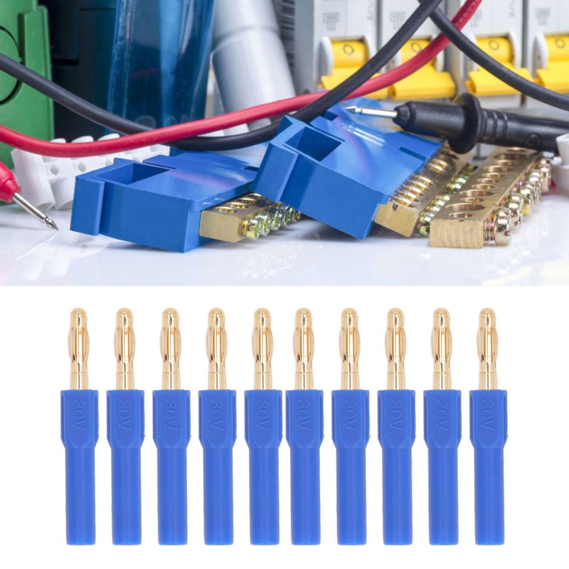 10Pcs Banana Plug 4.0mm Male to 2mm Female Connector 30V