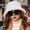 Century Star Fuzzy Bucket Hat for Women Winter Warm Furry