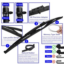 2Pcs 32" Heavy Duty Windshield Saddle Mount Wiper Blade Replacement for Motorhome Recreational Vehicle RV and Bus with 20 Pieces Car Concentrated Washer Tablets 26.5mm 23mm。