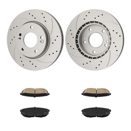 Torchbeam Front Brake kit|Brake Pads and Rotors Kit Compatible with 2010-2013 Forte Koup 2.0L, 2010-2013 Forte 2.0L,Disc Brake Rotors + Ceramic Pads Kit,6pcs,31543 D1397