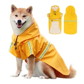 Patyelf Large Dog Raincoat 5XL, Reflective Dog Rain Coat, Waterproof Dog Jacket, Adjustable Dog Raincoat with Hood, Lightweight Pet Rain Jacket,Large Dog Raincoat with Full Coverage