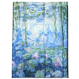 GFM® Silk Blend Painting Based Summer Scarf -Water Lily-Monet - (FS-VSLK-SC-5023-A)