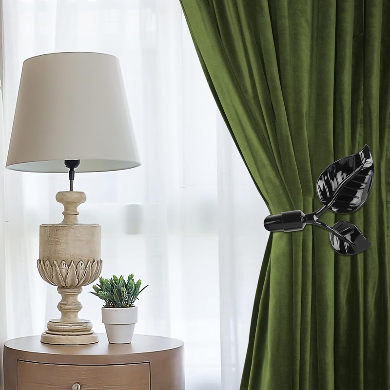 Leaf Shaped Curtain Holdbacks 2pcs, Handmade Metal Curtain Side Holders