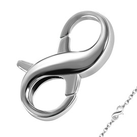 Chain Clasp, 1.8 cm Bracelet Clasps Sterling Silver 925, Clasp Jewellery Double Carabiner, Necklace Lobster Clasp for Chains Jewellery Connecting