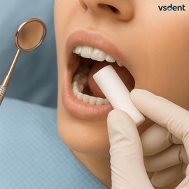 VSDent Dental Cotton Rolls 10x38mm, 600 Pcs (12 Rolls x 50 Pcs) - Soft & Absorbent Cotton for Teeth, Fillings, Extractions, Root Canals – CE Certified Medical-Grade Dental Pads for Professional Use