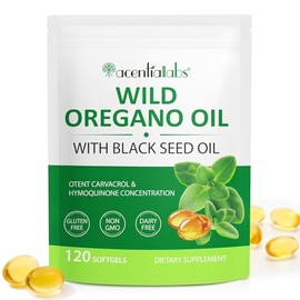ISUNRISE Cápsulas Blandas De Aceite De Orégano, 2 En 1, 6000 Mg De Aceite De Orégano Con Aceite De Semilla Negra, 200 Mg, Extracto De Aceite De Orégano Orgánico, Cápsulas De Suplemento De Aceite De Or