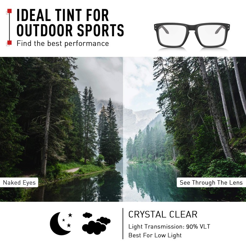 ThunderClap Polycarbonate Replacement Lenses for Oakley Half Jacket Sunglasses, Transparent