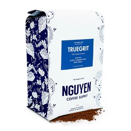 Nguyen Coffee Supply - Truegrit Peaberry Robusta: Medium Roast Ground Coffee Beans, Vietnamese Grown and Direct Trade, Organic, Single Origin, Premium Ground, Low Acid with High Caffeine Content, Roasted in Brooklyn [5 Ib Bag]