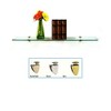 Spancraft Glass Peacock Glass Shelf, Brass, 6 x 21