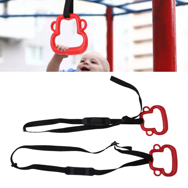 2Pcs Kids Gymnastic Rings Monkey Shape Load Bearing 150KG Ergonomic