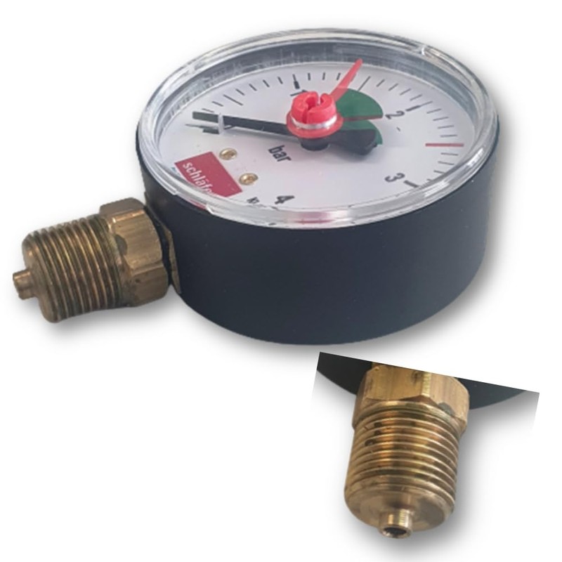 Schläfer 0930163 Hydraulic Pressure Gauge Vertical Radial Connection 1/4 Inch
