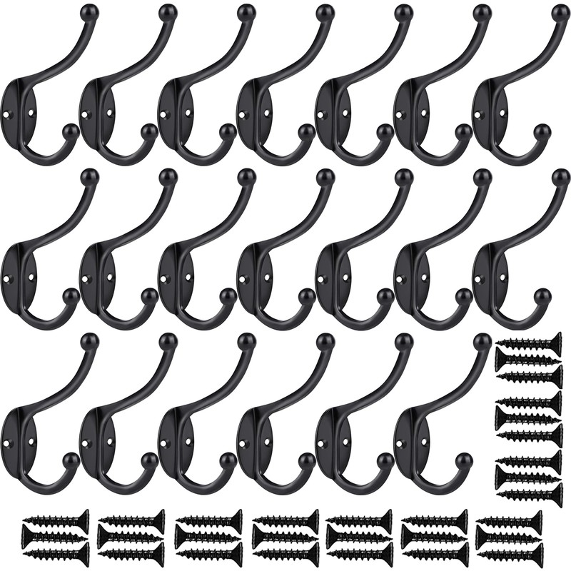 ZEYU 20Pcs Wall Hooks, Coat Hooks Hardware Heavy Duty Hooks
