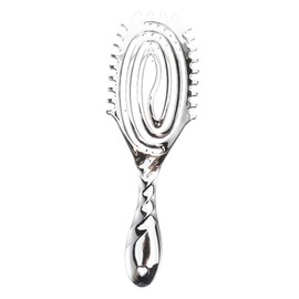 Minkissy Paddle Hair Brush for Women Detangling Massage Comb for Wet Dry Hair Non-skid Grip for Salon and Personal Use Silver