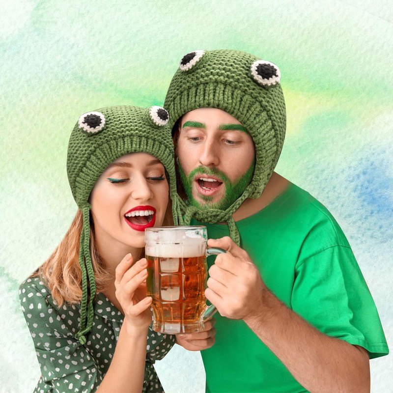 Cnorialy Frog Hat Beanie Cute Crochet Knitted Frog Hats Caps
