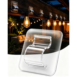 Hooks for Outdoor String Lights Clips, Clear Adhesive Strips, 50pcs