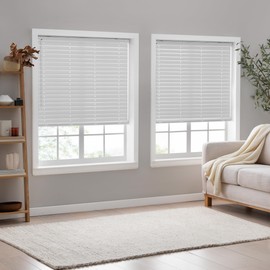 Eclipse 2" Premium Vinyl Blinds for Light Filtering & Privacy, Durable Room Darkening Blinds for Home or Office, Tested and Certified Child Safe Cordless Vinyl Blinds - White, 21 W x 48 L