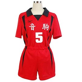 Xiemushop Anime Haikyuu Nekoma School Uniform Kuroo Tetsurou / Kozumekenma Jersey Cosplay Costume Sportswear Complete Set, small, red