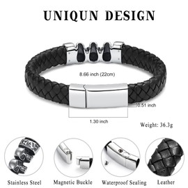 Minicremation Cremation Jewelry Skull Urn Bracelet for Ashes for Men Women Keepsake Memorial Cuff Bangle Braided Leather Wristband Cremation Bracelet Gift for Men Dad Husband