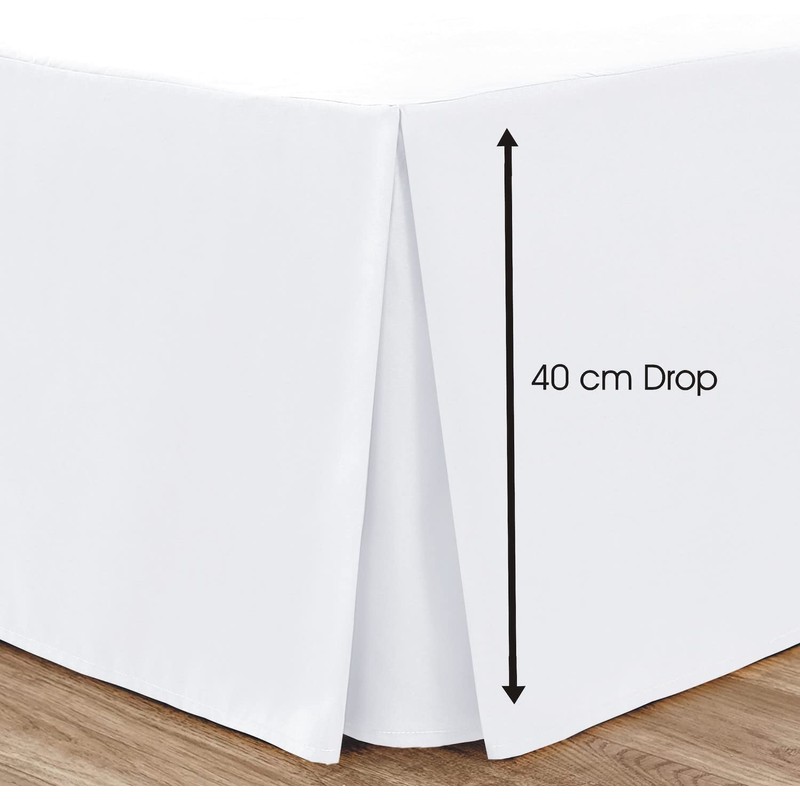Bronwen Mathew White Box Pleated Base Valance Sheet Single Bed