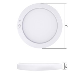 Facon 5" LED RV Interior Dome Light - 12V Surface-Mount Puck Light with Switch & Night Blue Indicator, 420LM Warm White (3400K), Ideal for RVs, Motorhomes, Campers, Marine Vehicles
