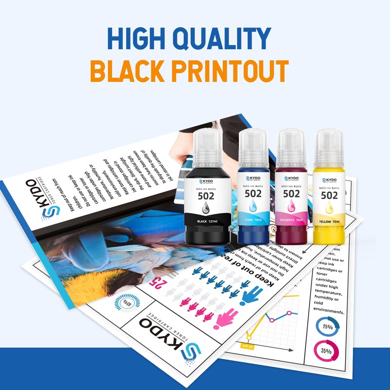T502 502 Ink Bottle Replacement Compatible for Epson Use with